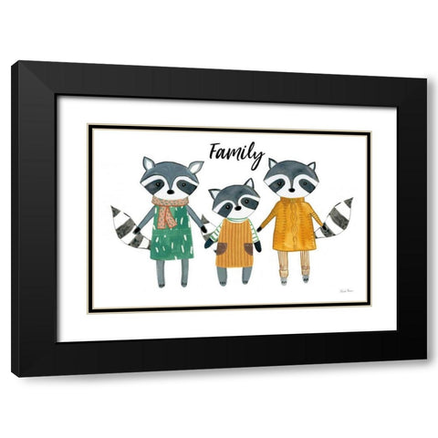 Neighborhood Pals X Family Black Modern Wood Framed Art Print with Double Matting by Zaman, Farida
