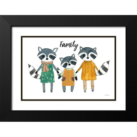 Neighborhood Pals X Family Black Modern Wood Framed Art Print with Double Matting by Zaman, Farida