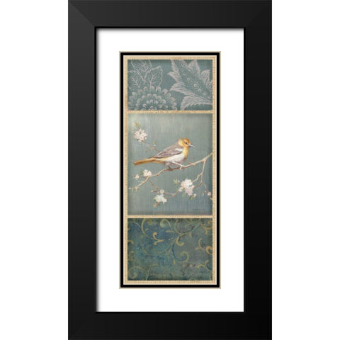 Northern Oriole - Wag Black Modern Wood Framed Art Print with Double Matting by Nai, Danhui