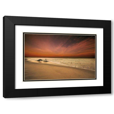 Marthas Vineyard Beach III Black Modern Wood Framed Art Print with Double Matting by Aledanda