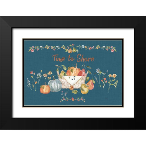 Time to Share I Blue Black Modern Wood Framed Art Print with Double Matting by Audit, Lisa