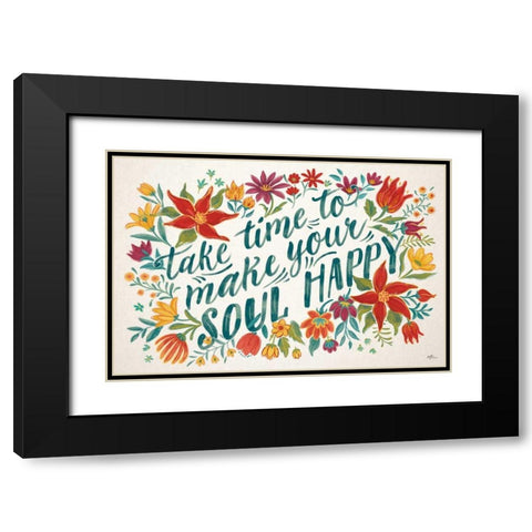 Happy Thoughts I Black Modern Wood Framed Art Print with Double Matting by Penner, Janelle