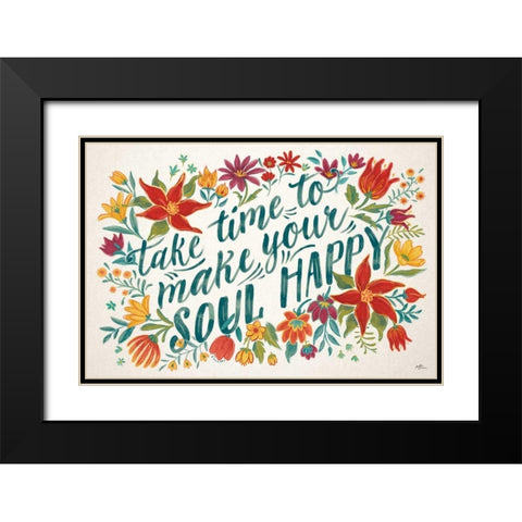 Happy Thoughts I Black Modern Wood Framed Art Print with Double Matting by Penner, Janelle