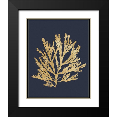 Pacific Sea Mosses I Indigo Black Modern Wood Framed Art Print with Double Matting by Wild Apple Portfolio