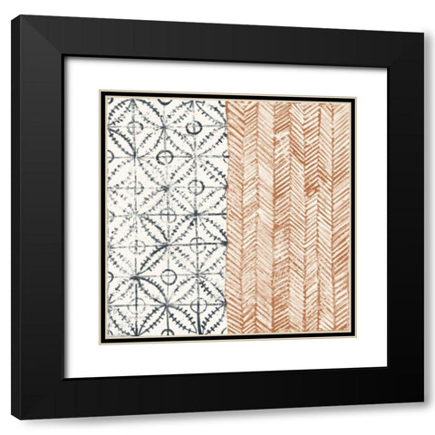 Maki Tile VII Black Modern Wood Framed Art Print with Double Matting by Lovell, Kathrine