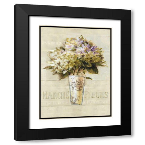 Marche de Fleurs Bouquet Black Modern Wood Framed Art Print with Double Matting by Audit, Lisa
