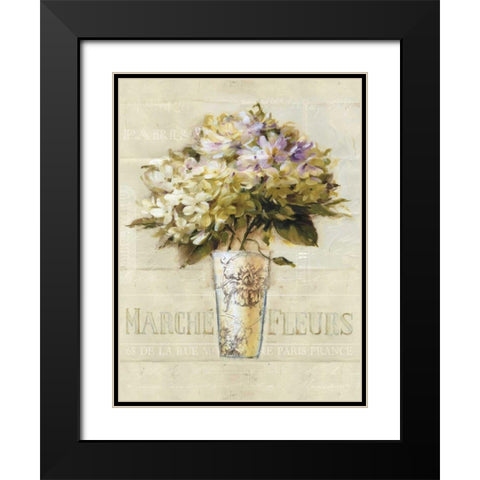 Marche de Fleurs Bouquet Black Modern Wood Framed Art Print with Double Matting by Audit, Lisa