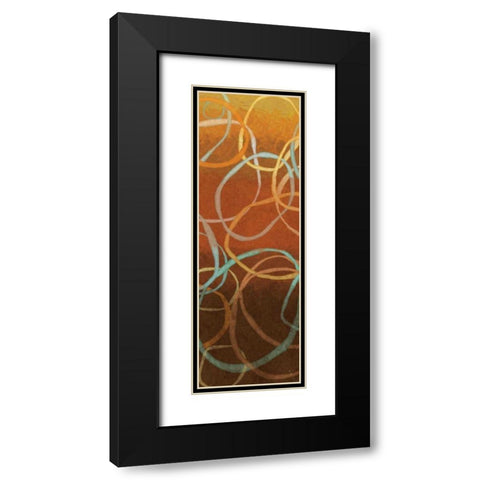 Square Dancing Circles I Black Modern Wood Framed Art Print with Double Matting by Adams, Sarah