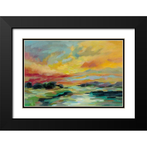 July Sunset Black Modern Wood Framed Art Print with Double Matting by Vassileva, Silvia