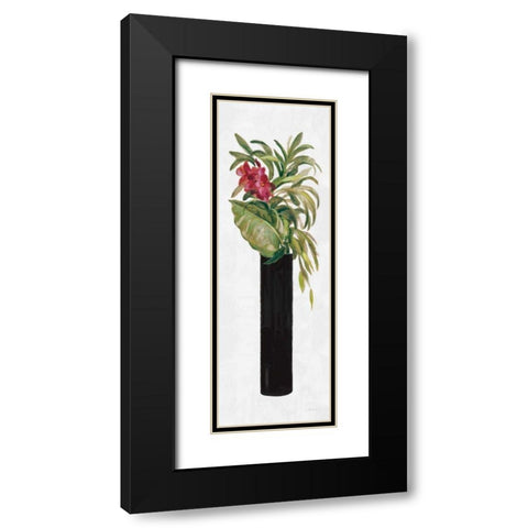 Tropical Lush I on White Black Modern Wood Framed Art Print with Double Matting by Vassileva, Silvia