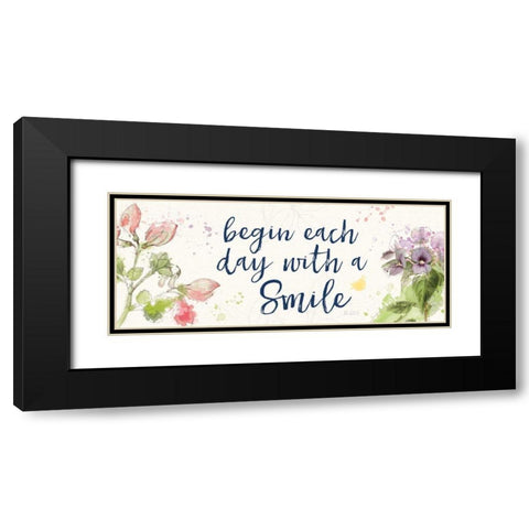Floral Splash VII Navy Black Modern Wood Framed Art Print with Double Matting by Pertiet, Katie