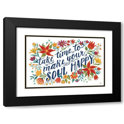 Happy Thoughts I White Black Modern Wood Framed Art Print with Double Matting by Penner, Janelle