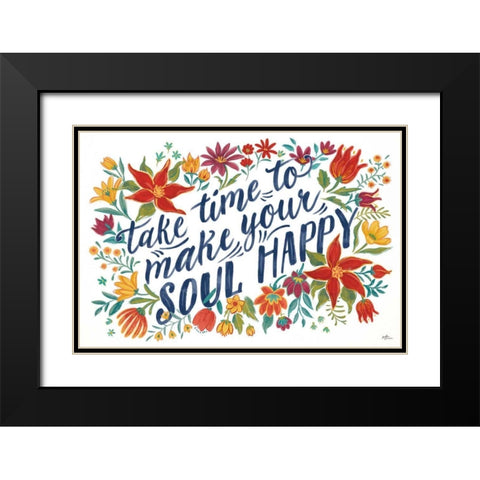 Happy Thoughts I White Black Modern Wood Framed Art Print with Double Matting by Penner, Janelle
