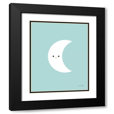 Moon Black Modern Wood Framed Art Print with Double Matting by Kelle, Ann