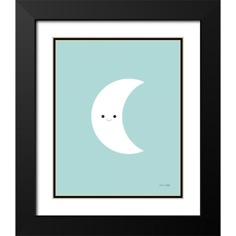 Moon Black Modern Wood Framed Art Print with Double Matting by Kelle, Ann