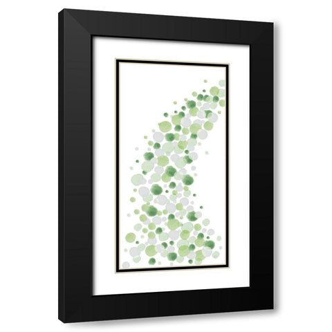 Dots Abstract II Black Modern Wood Framed Art Print with Double Matting by DeNeige, Elyse