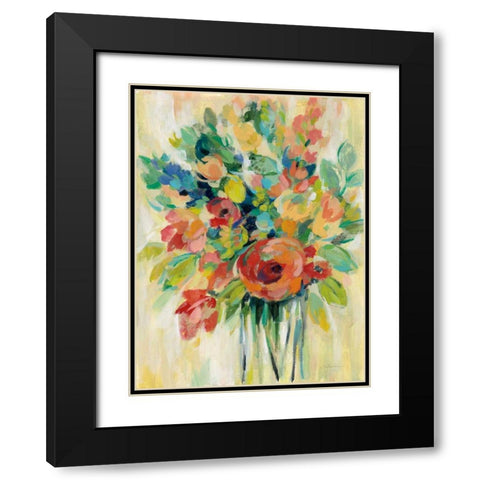 Earthy Colors Bouquet I Black Modern Wood Framed Art Print with Double Matting by Vassileva, Silvia