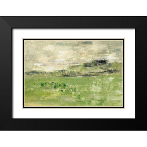 Spring Valley I Green Black Modern Wood Framed Art Print with Double Matting by Vassileva, Silvia