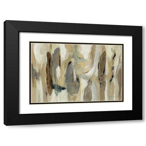 Fluidity Neutral Black Modern Wood Framed Art Print with Double Matting by Vassileva, Silvia