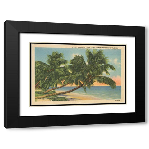 Florida Postcard III Black Modern Wood Framed Art Print with Double Matting by Wild Apple Portfolio