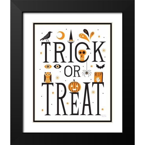 Trick or Treat I Bright White Black Modern Wood Framed Art Print with Double Matting by Mullan, Michael