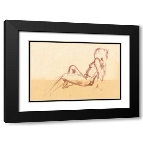 Figure Study VII Black Modern Wood Framed Art Print with Double Matting by Wild Apple Portfolio