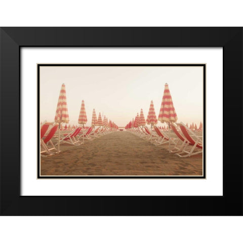 At the Beach I Black Modern Wood Framed Art Print with Double Matting by Aledanda