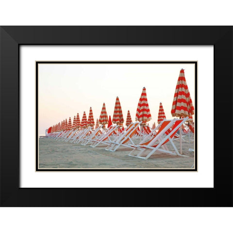 At the Beach II Black Modern Wood Framed Art Print with Double Matting by Aledanda