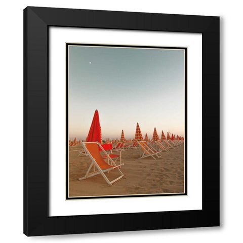 At the Beach III Black Modern Wood Framed Art Print with Double Matting by Aledanda