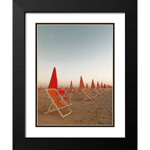 At the Beach III Black Modern Wood Framed Art Print with Double Matting by Aledanda