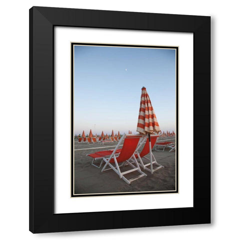 At the Beach IV Black Modern Wood Framed Art Print with Double Matting by Aledanda