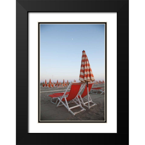 At the Beach IV Black Modern Wood Framed Art Print with Double Matting by Aledanda