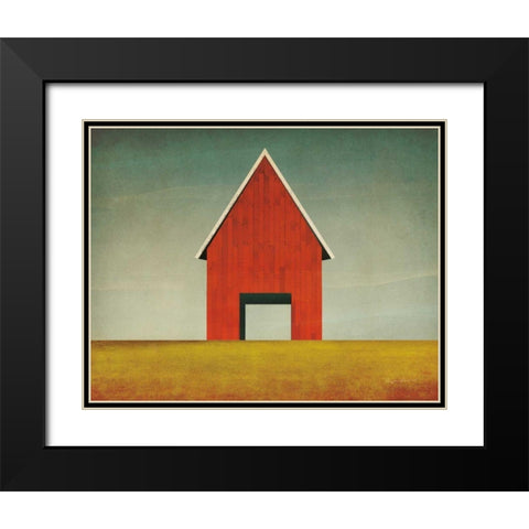 Red Barn Summer Black Modern Wood Framed Art Print with Double Matting by Fowler, Ryan