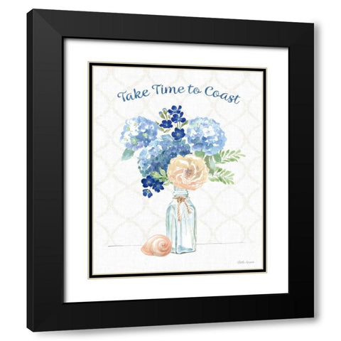 Coastline Botanical V Black Modern Wood Framed Art Print with Double Matting by Grove, Beth