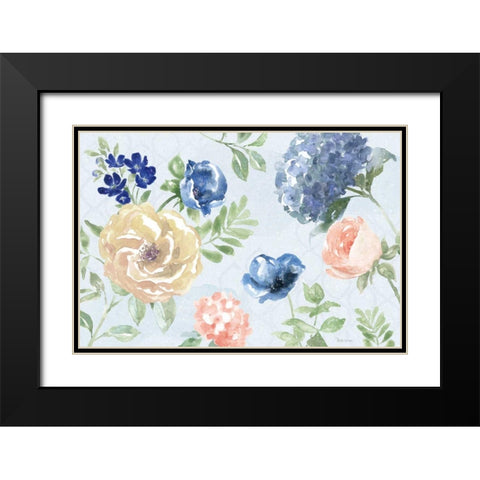 Coastline Botanical I Blue Black Modern Wood Framed Art Print with Double Matting by Grove, Beth