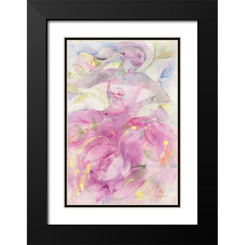 Dancer II Black Modern Wood Framed Art Print with Double Matting by Hristova, Albena