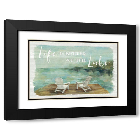 Lakeside Retreat I Black Modern Wood Framed Art Print with Double Matting by Vassileva, Silvia