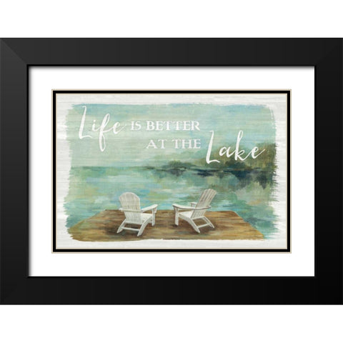 Lakeside Retreat I Black Modern Wood Framed Art Print with Double Matting by Vassileva, Silvia