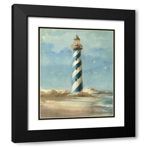 Lighthouse I Black Modern Wood Framed Art Print with Double Matting by Nai, Danhui