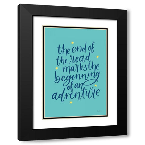 Graduation III Aqua Black Modern Wood Framed Art Print with Double Matting by Thorns, Becky