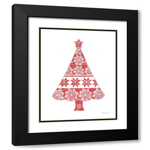 Nordic Holiday Christmas Tree Black Modern Wood Framed Art Print with Double Matting by Grove, Beth