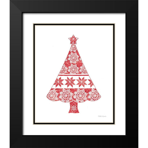 Nordic Holiday Christmas Tree Black Modern Wood Framed Art Print with Double Matting by Grove, Beth