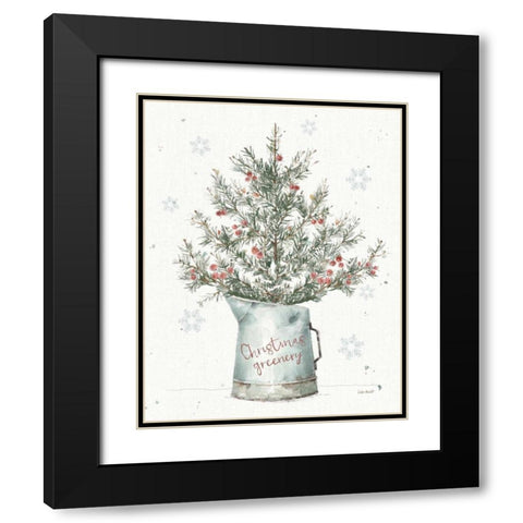 A Christmas Weekend II Greenery Black Modern Wood Framed Art Print with Double Matting by Audit, Lisa