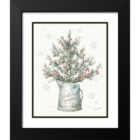 A Christmas Weekend II Greenery Black Modern Wood Framed Art Print with Double Matting by Audit, Lisa