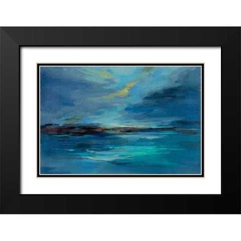 Early Morning Sea Black Modern Wood Framed Art Print with Double Matting by Vassileva, Silvia