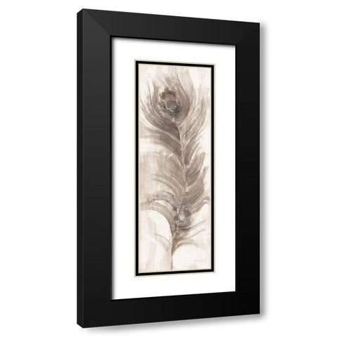 Neutral Eyed Feathers II Black Modern Wood Framed Art Print with Double Matting by Hristova, Albena