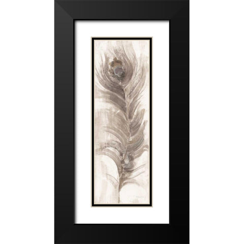 Neutral Eyed Feathers II Black Modern Wood Framed Art Print with Double Matting by Hristova, Albena