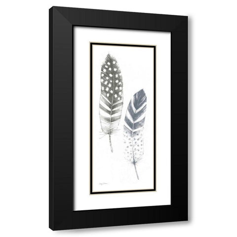 Feather Sketches VIII Blue Gray Black Modern Wood Framed Art Print with Double Matting by Tillmon, Avery