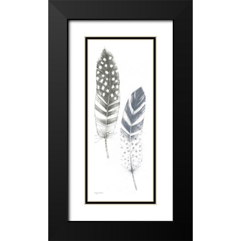 Feather Sketches VIII Blue Gray Black Modern Wood Framed Art Print with Double Matting by Tillmon, Avery
