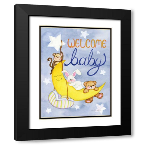 Welcome Baby Black Modern Wood Framed Art Print with Double Matting by McKenna, Kathleen Parr